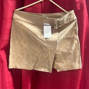 Free People Ari Faux Suede Wrap Belted Mini Skirt NWT